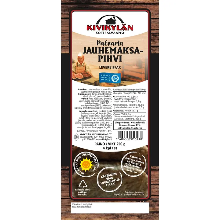Kivikylän Palvarin Jauhemaksapihvi 250g