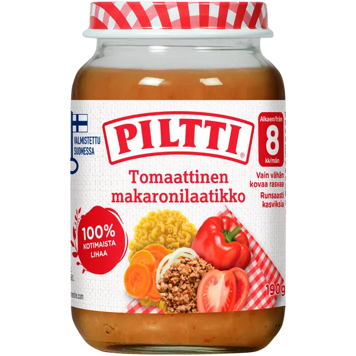 Piltti 190g Tomaattinen makaronilaatikko lastenateria 8kk