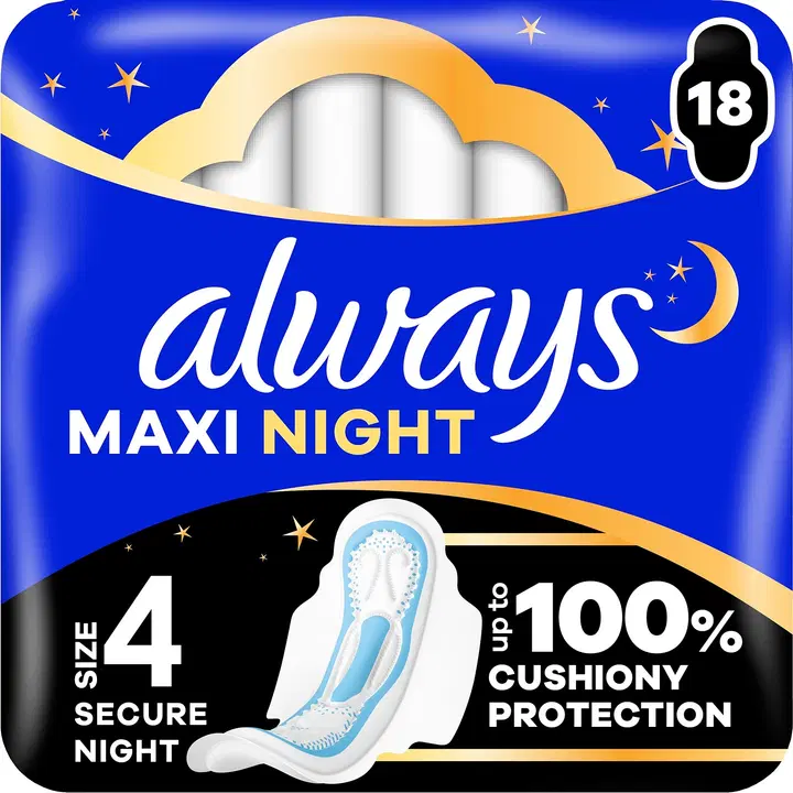 Always Maxi Night 4 siivekkeillä 18kpl terveysside