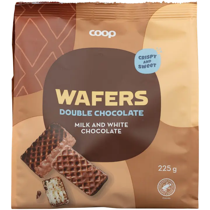 Coop vohvelit tuplasuklaa 225 g