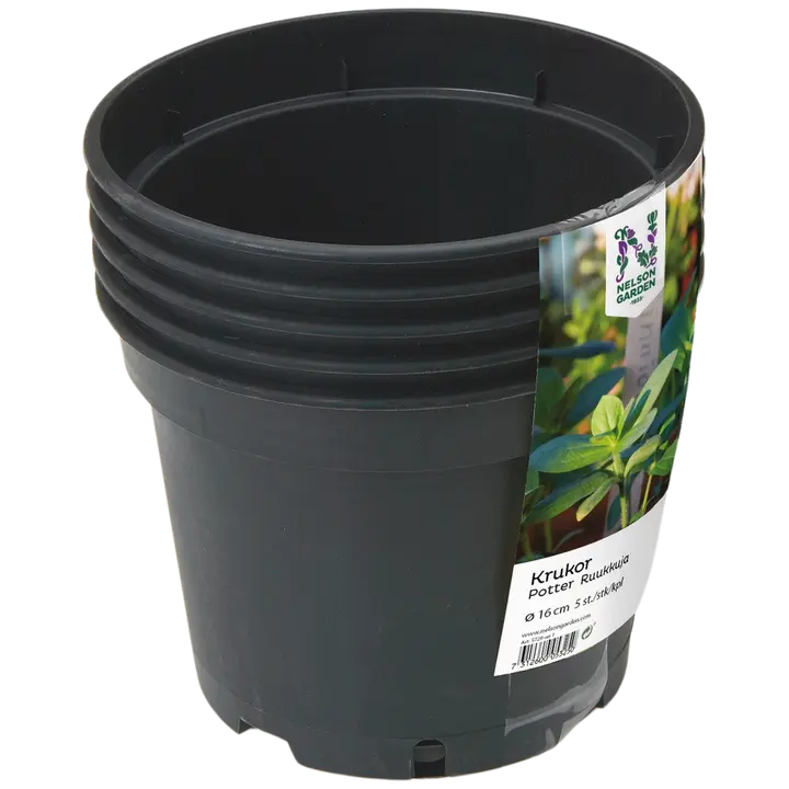 Kasvupott must 17cm 5 tk