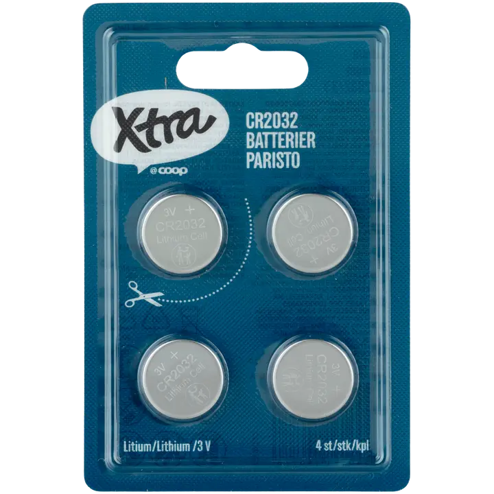 Xtra liitiumpatarei cr2032 4tk