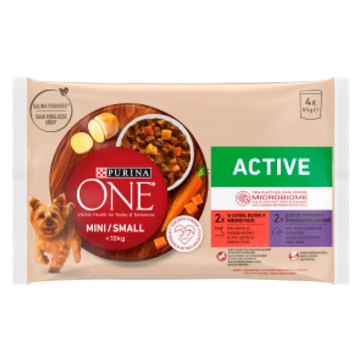 ONE MINI Dog Active veis/part 4*85g
