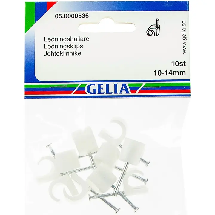 Gelia johtokiinnike tc 10-14mm 10kpl valkoinen