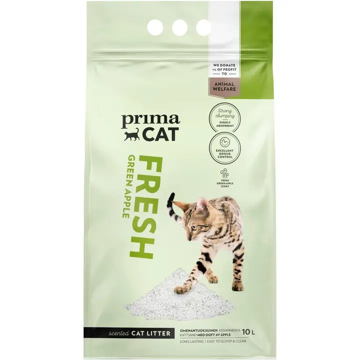 PrimaCat Fresh Green Apple kissanhiekka valkoinen 10 l