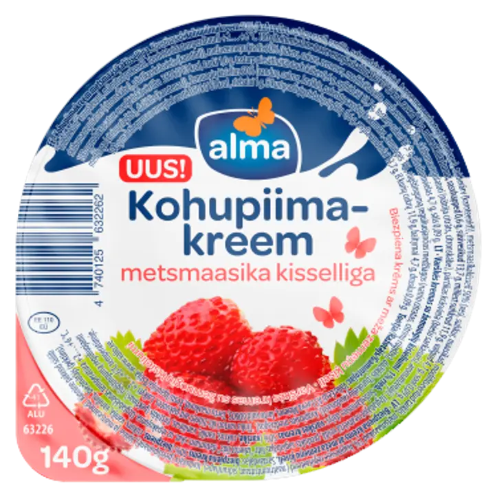 Alma Metsmaasikakisselliga kohupiimakreem, 140 g