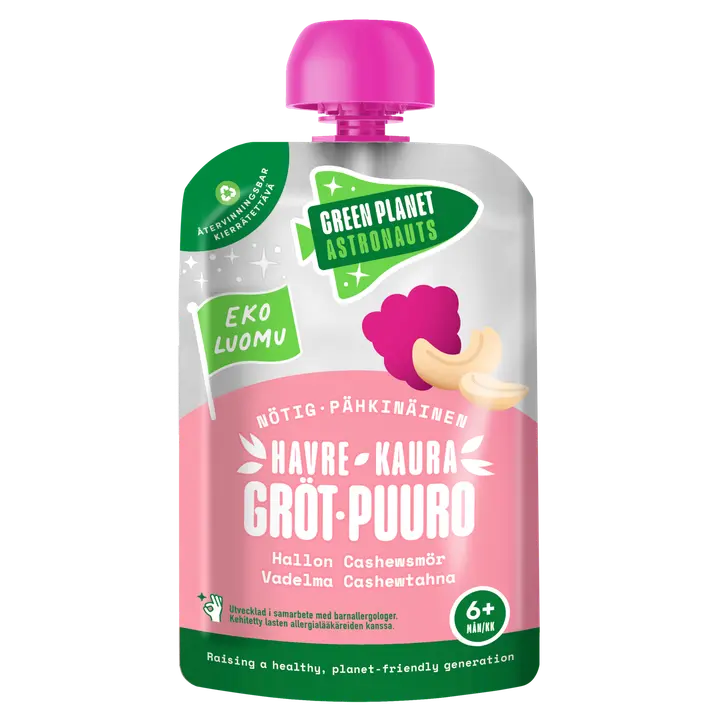 Green Planet Astronauts LUOMU pähkinäinen kaurapuuro vadelma 100g 6kk+