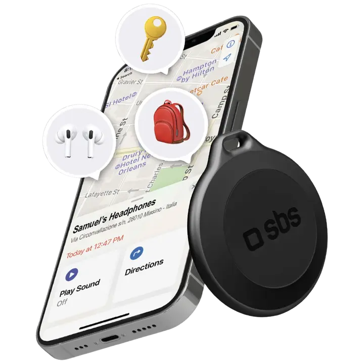 Esemete jälgimisseade Apple’i seadmetele, must