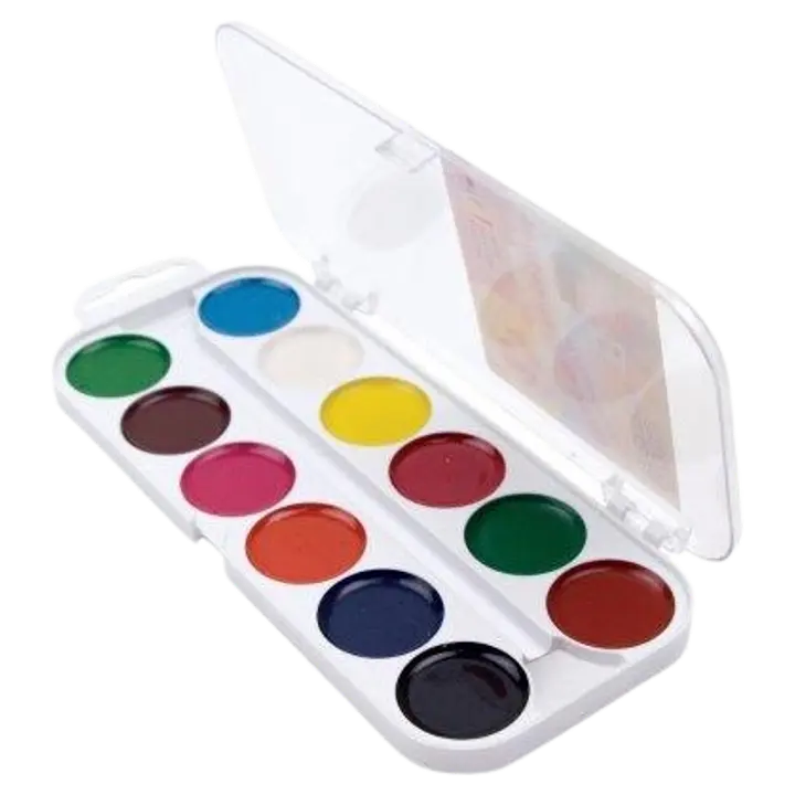 Akvarellid 12 värvi 22mm, plastkarbis
