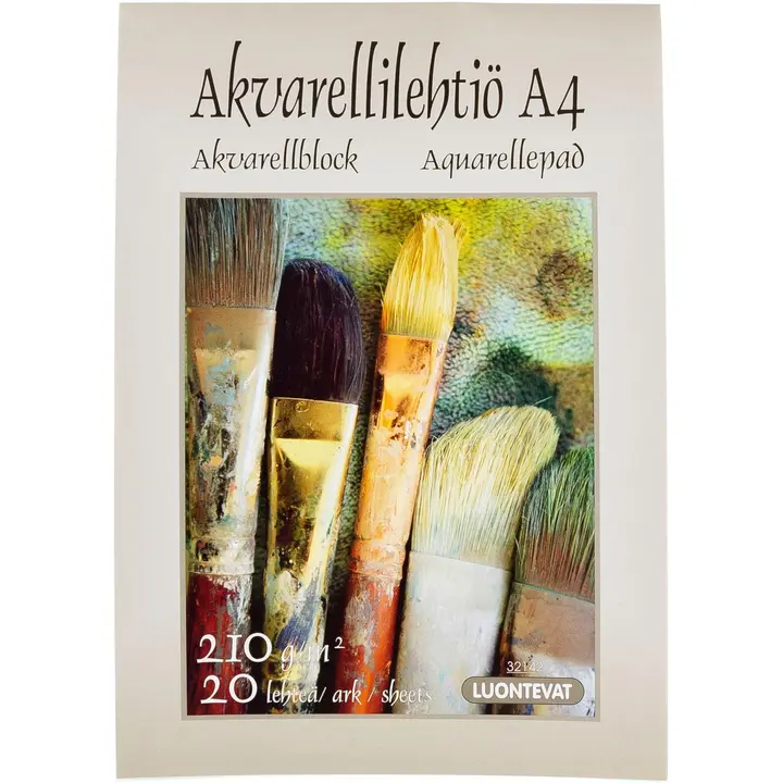 Luontevat akvarellilehtiö A4 20 lehteä