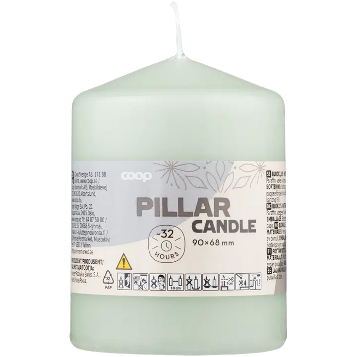 Coop pöytäkynttilä pistaasi 68x90