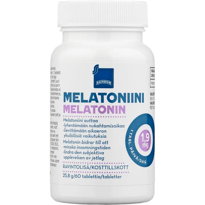 Rainbow melatoniinivalmiste 1,9mg ravintolisä 60kpl/25,8g