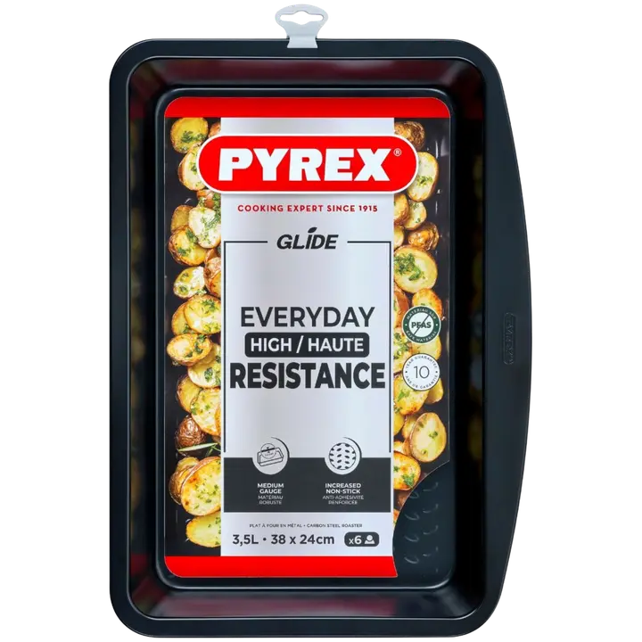 Ahjuvorm Pyrex 38x22 cm, must