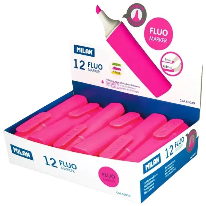 Helestusmarker milan fluo, lćµigat ots 1-4,8 mm - roosa