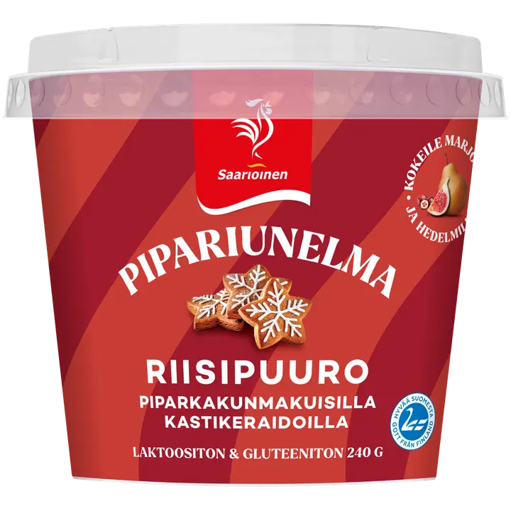 Saarioinen Pipariunelma riisipuuro, riisipuuro piparkakunmakuisella kastikkeella 240 g