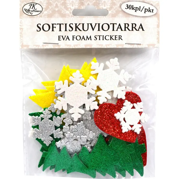 J.K. Primeco Softiskuviotarra Joulu glitter 30 kpl
