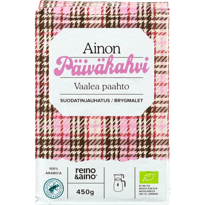 Reino&Aino Ainon Päiväkahvi vaalea suodatinjauhatus 450g luomu RFA