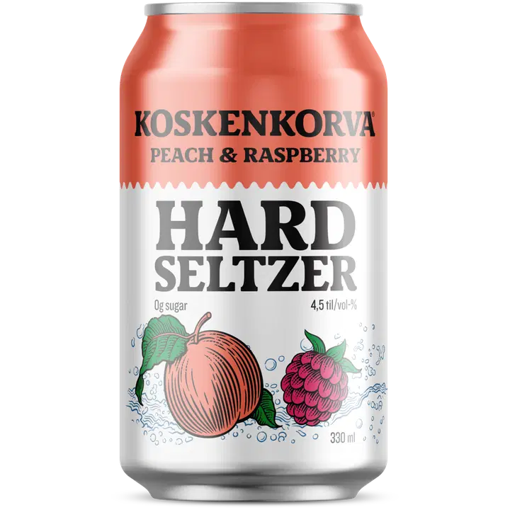 Koskenkorva Hard Seltzer Peach-Raspberry 4,5% 33cl CAN
