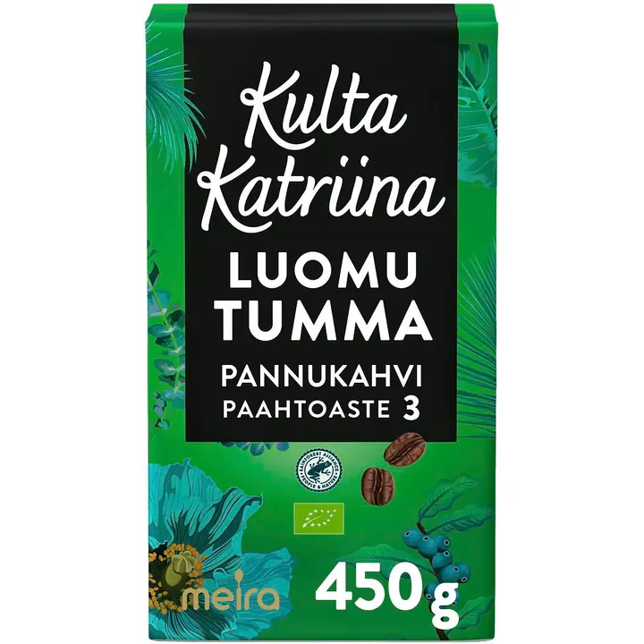 Kulta Katriina Luomu tumma paahto pannukahvi RAC 450g