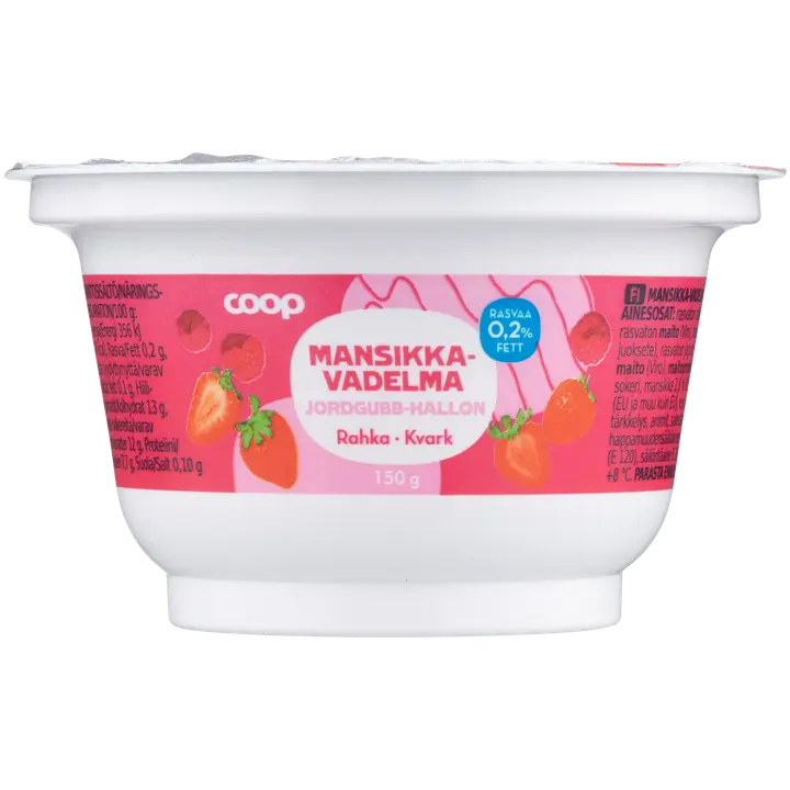 Coop mansikka-vadelmarahka 0,2 % 150 g
