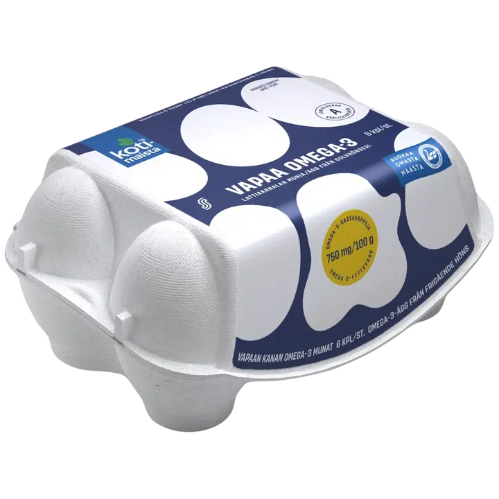 Kotimaista vapaan kanan munat omega-3 M6 348 g