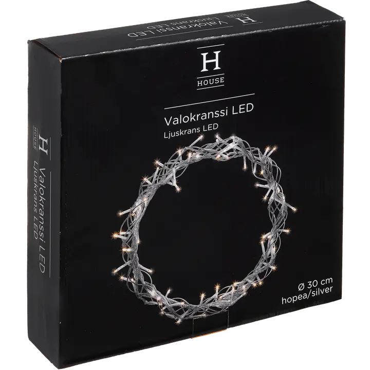 Valguspärg 30 cm 80- led hõbedane