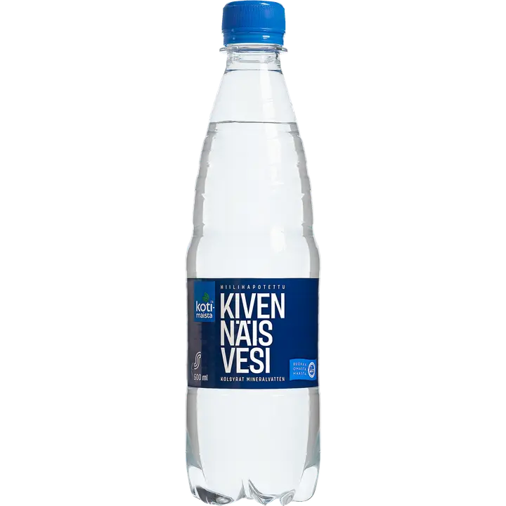 Kotimaista kevyesti hiilihapotettu kivennäisvesi 0,5 l kmp