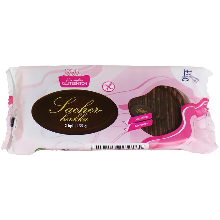 Porokylän Sacherherkku 2 kpl | 135 g pieni Sacherleivos gluteeniton