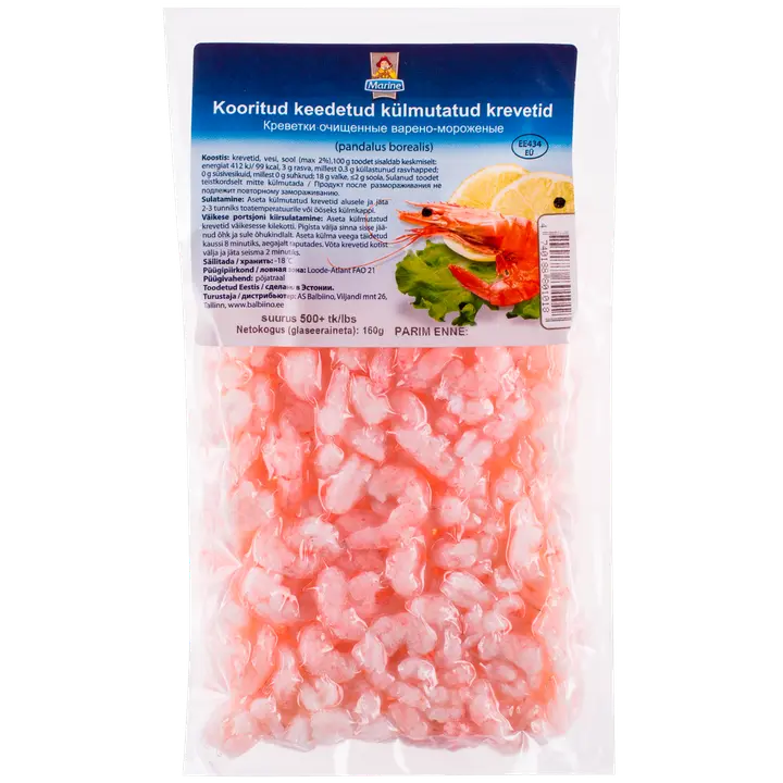Kooritud krevetid, 160 g