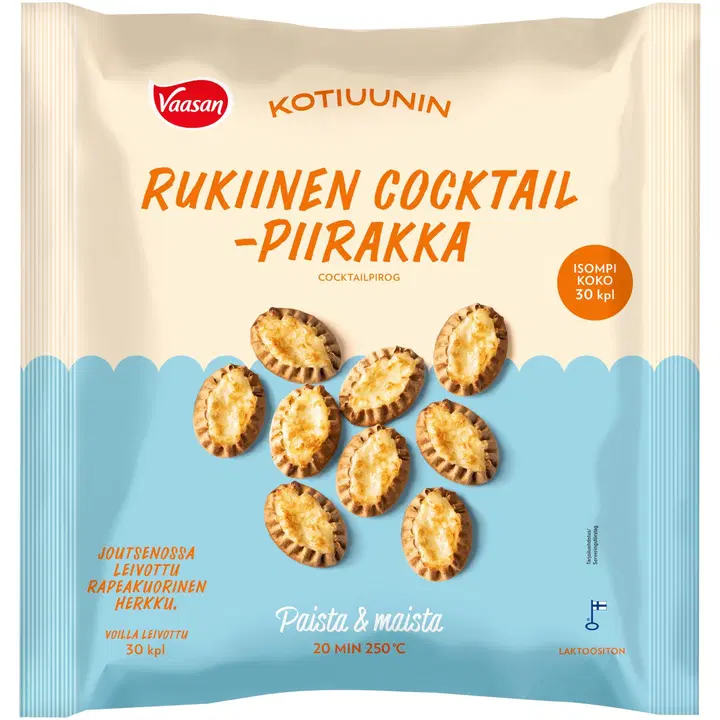 Vaasan Kotiuunin Rukiinen Cocktailpiirakka 30x40g