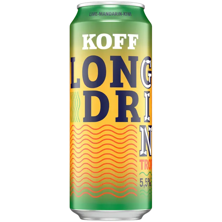 Koff Long Drink Tropical Lime-Mandarin-Kiwi long drink 5,5 % tölkki 0,5 L