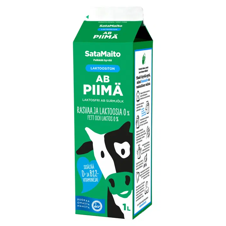 Satamaito Laktoositon rasvaton AB-piimä 1l