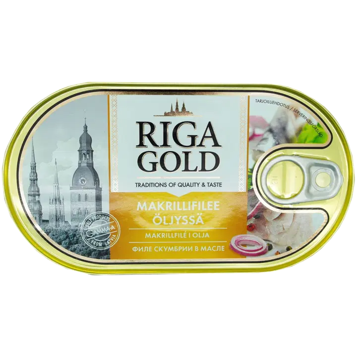 Riga Gold Makrillifilee öljyssä 190g/129g