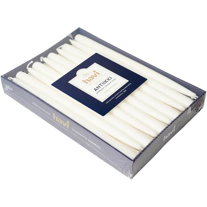 Havi antiikkikynttilä valkoinen 28cm 20kpl 8 h