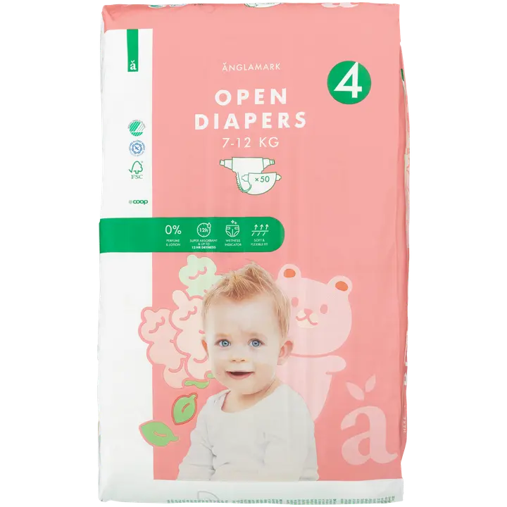 Änglamark teippivaippa koko 4, 7-12 kg 50 kpl