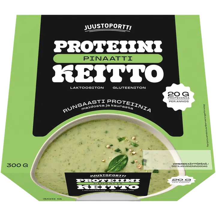Juustoportti Proteiini-pinaattikeitto 300g laktoositon gluteeniton