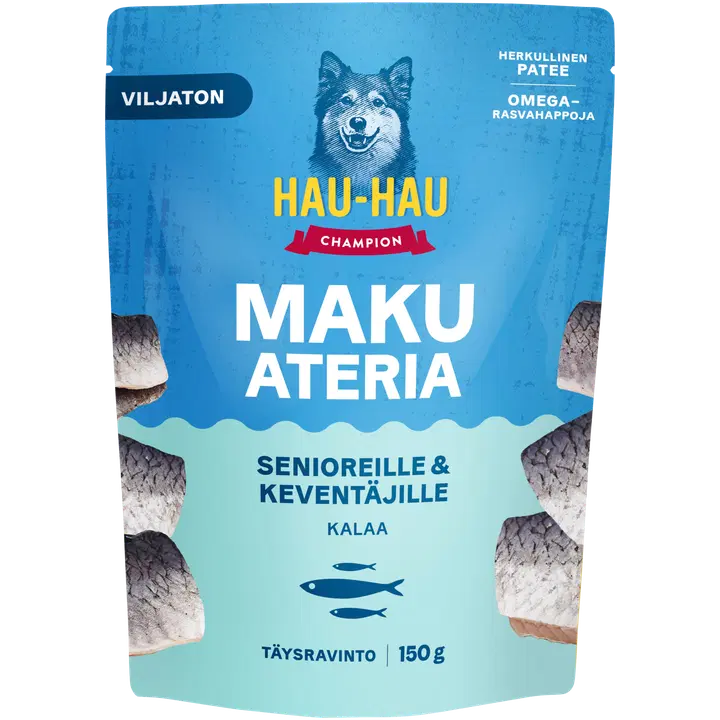 Hau-Hau Champion Makuateria Senioreille & keventäjille kalaa 150 g