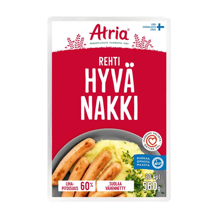 Atria Rehti Hyvä Nakki 560g