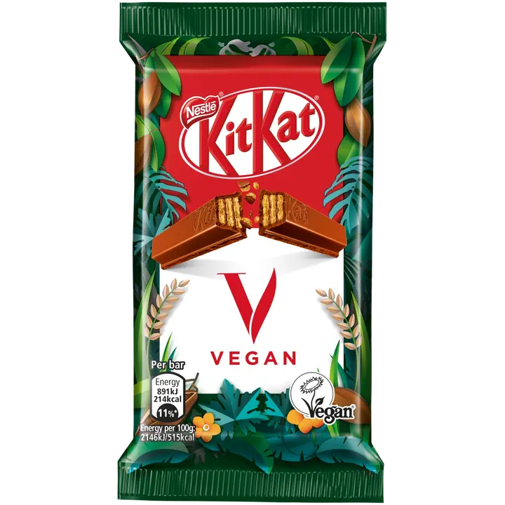 KitKat 41.5g Vegan rapeaa vohvelia päällystettynä suklaalla (67,2%)