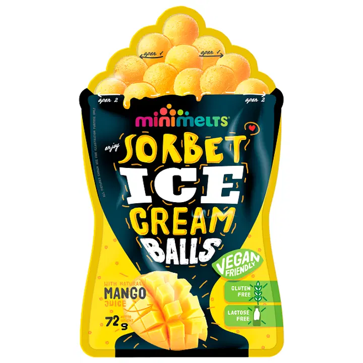 MiniMelts Big Mango Sorbetipallid, 72 g