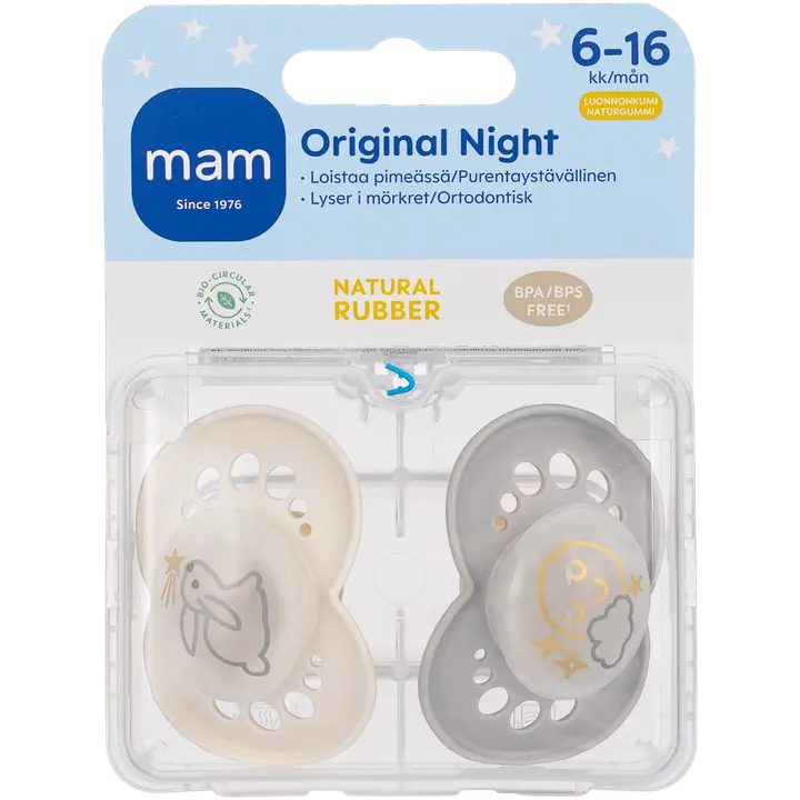 MAM Night tutti 2kpl, luonnonkumi 6-16kk