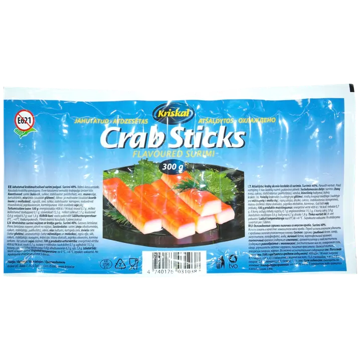 Krabimaitselised surimipulgad, jahutatud 300 g