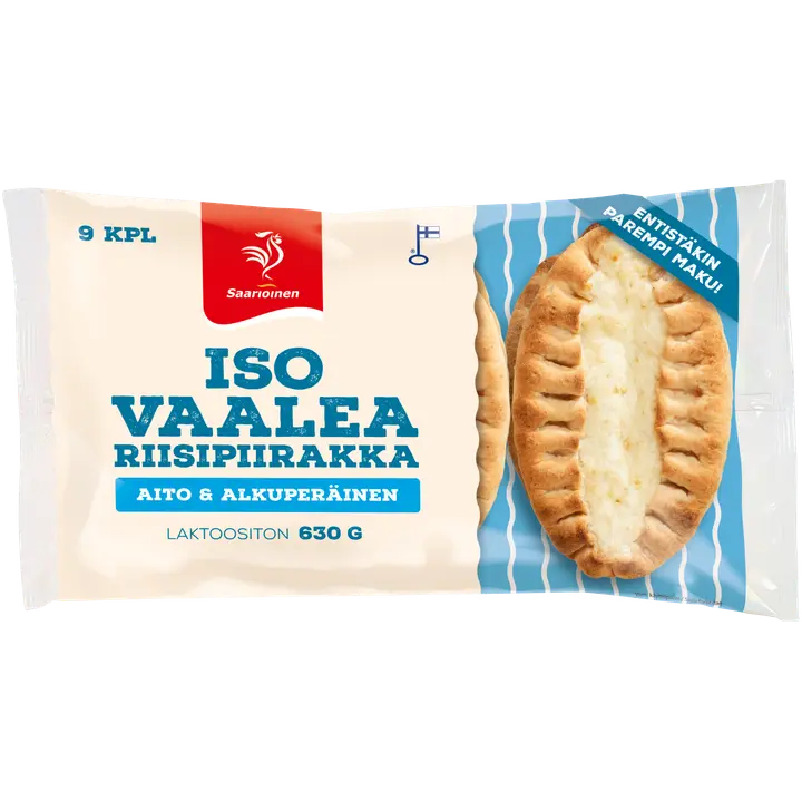 Saarioinen Iso vaalea riisipiirakka 9kpl 630g