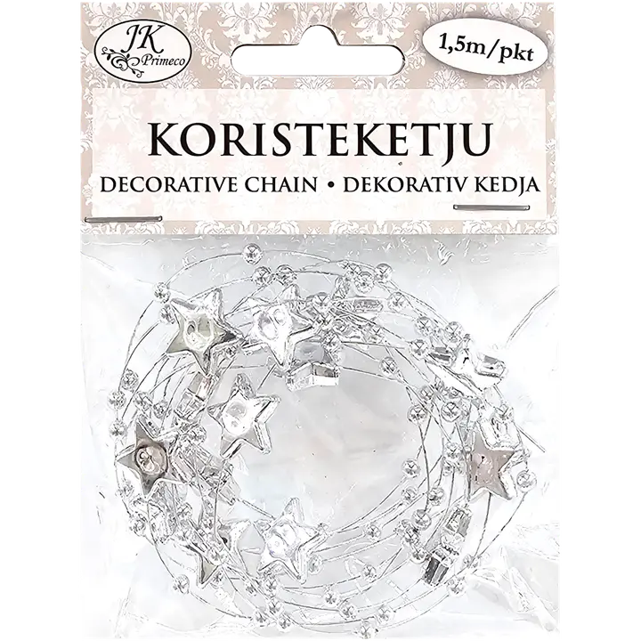 J.K. Primeco Koristeketju 1,5m Tähti hopea