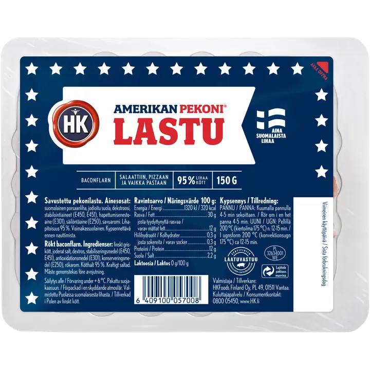 HK Amerikan Pekoni® Lastu 150 g