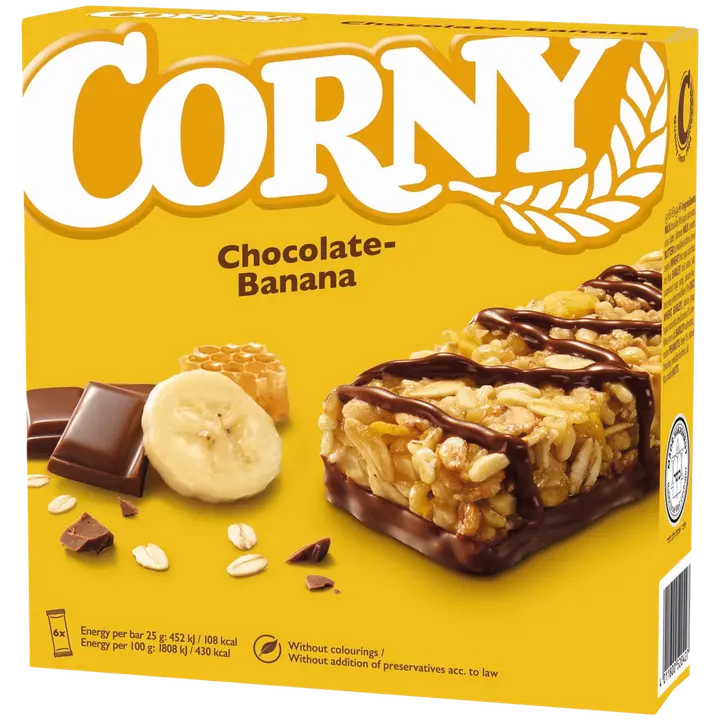 Corny müslibatoonid šokolaadi ja banaani 150 g 6-pakk