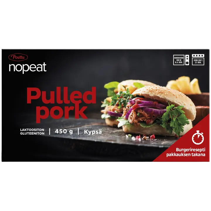 Pouttu Nopeat Pulled pork 450 g kypsä
