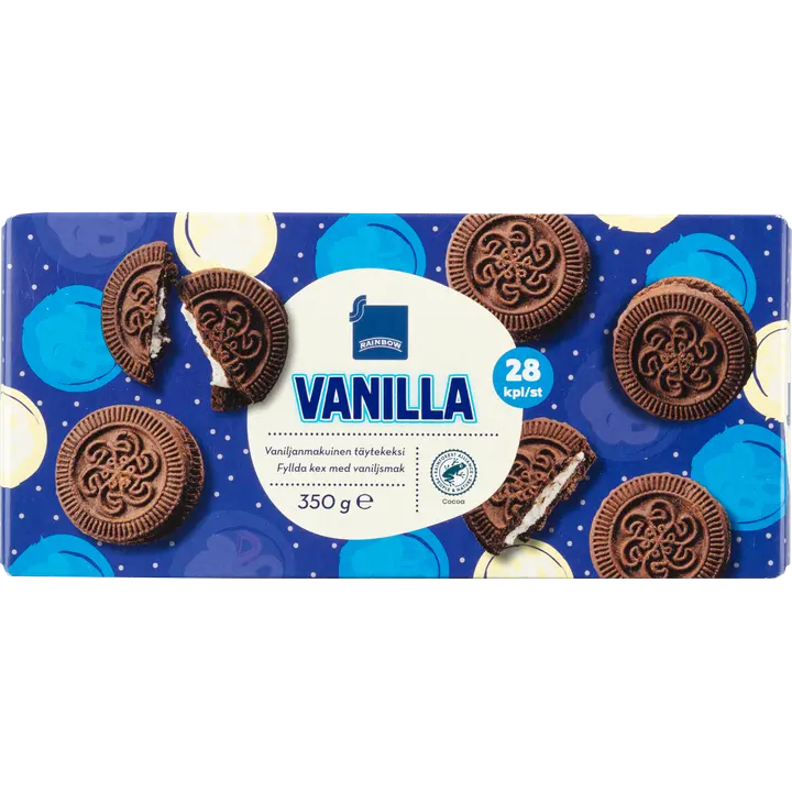 Rainbow 350g vaniljanmakuinen täytekeksi