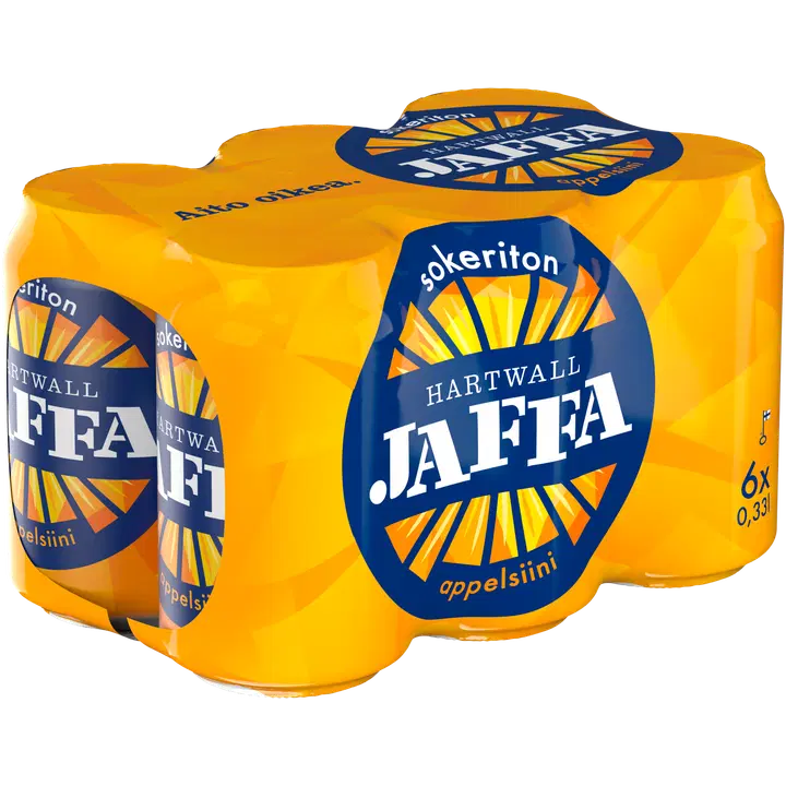 6 x Hartwall Jaffa Appelsiini Sokeriton virvoitusjuoma 0,33 l