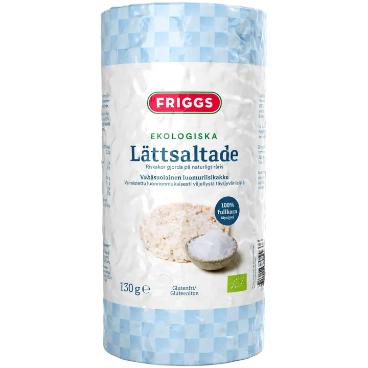 Friggs Vähäsuolainen Gluteeniton Luomuriisikakku 130g